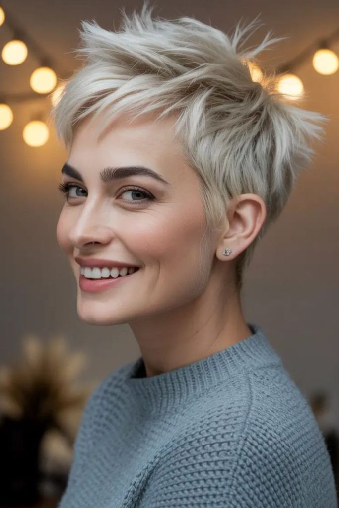 Frosted soft petal crop short hair