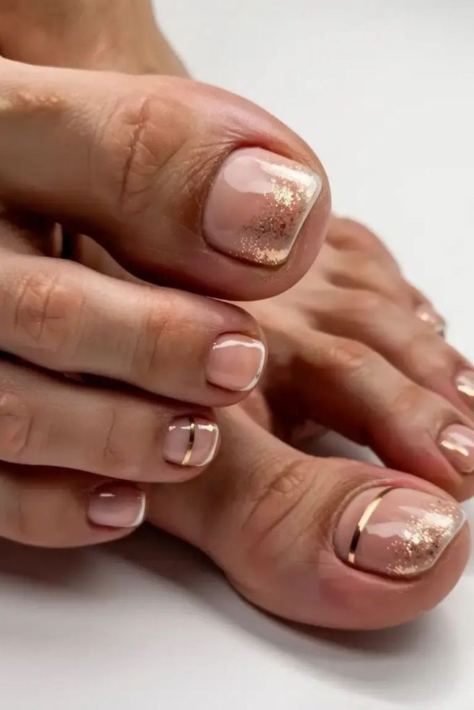 Golden dust nude elegant toe style