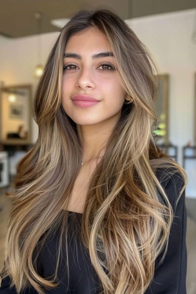 Golden halo blonde face framing glow