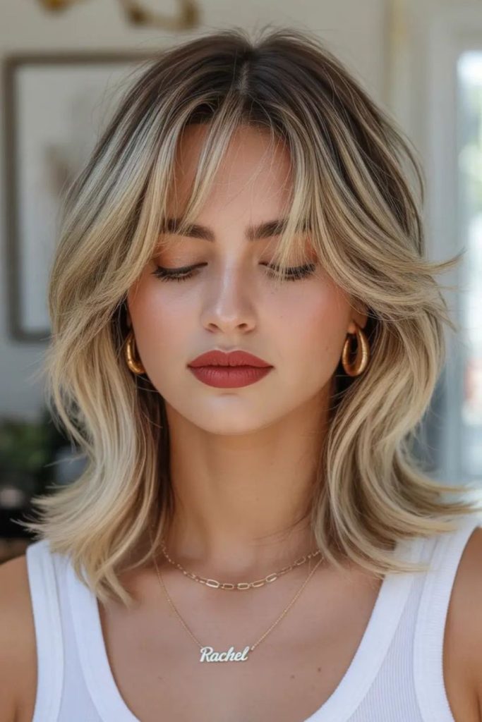 Golden halo mid cut warm soft glowing layers