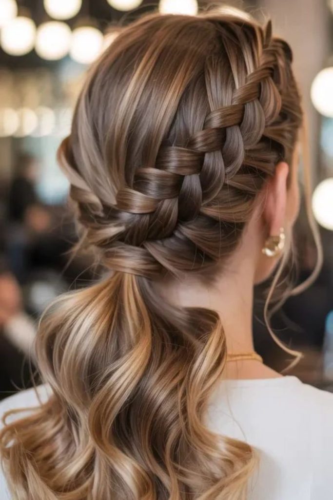 Golden spiral crown pony vibrant lifted graduation look