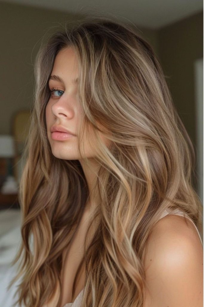 Honey beige blonde blended natural waves