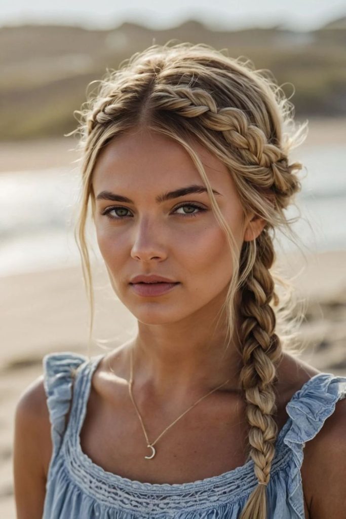 Side swept horizon braided style