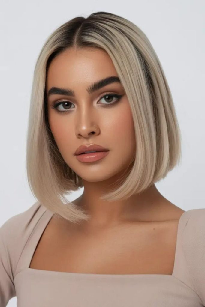 Ice flow sleek bob glossy straight modern hair