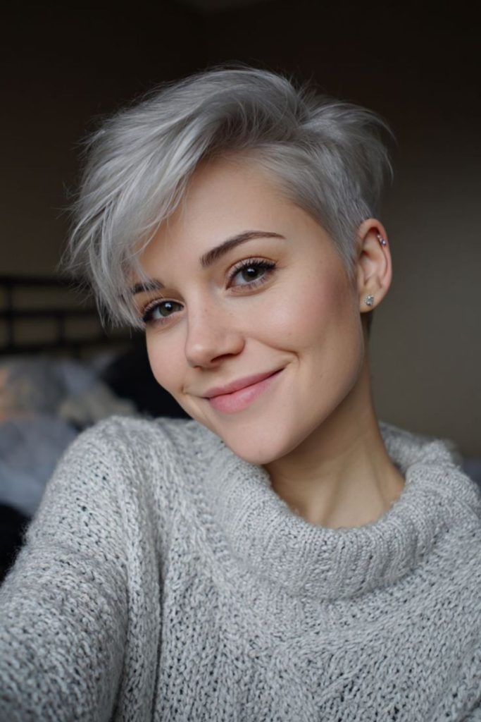 sleek minimal pixie haircut