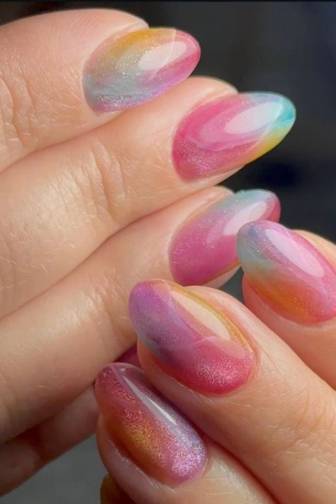 Jelly gradient candy color nails