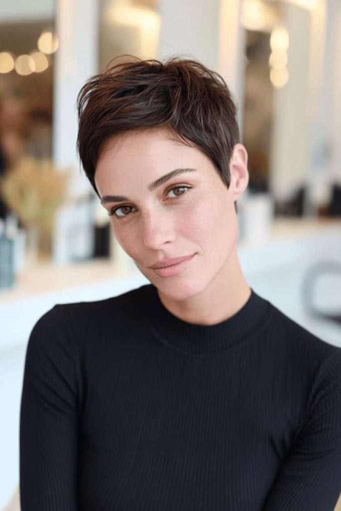 Jet sleek micro short polished haircut