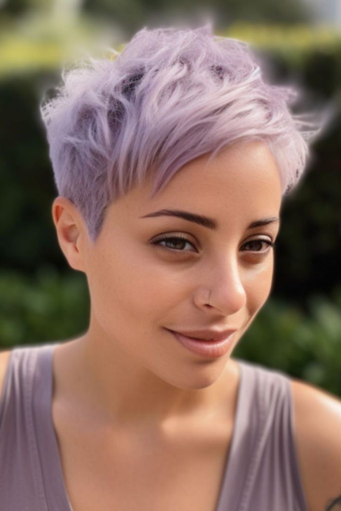 Lavender soft crop dreamy short hairstyle