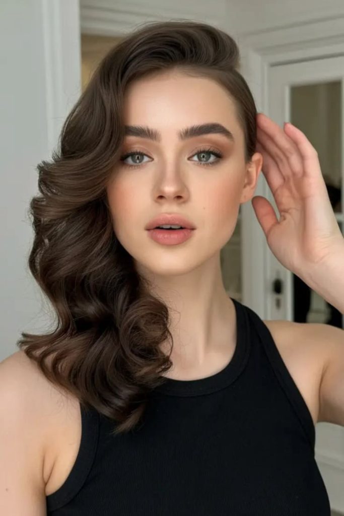 Lunar silk side wave flowing sleek strands