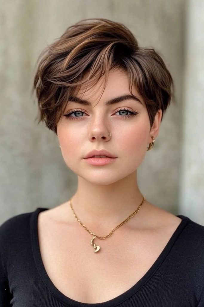 sliced pixie cut sharp layers modern edgy short look