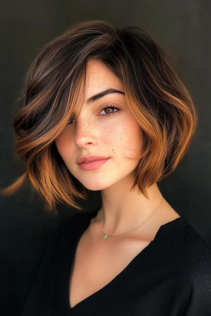 warm soft rounded bob haircut
