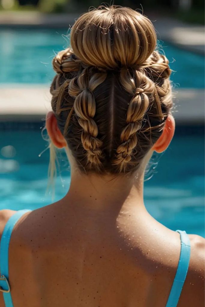 Spiral crown marine bun vortex style