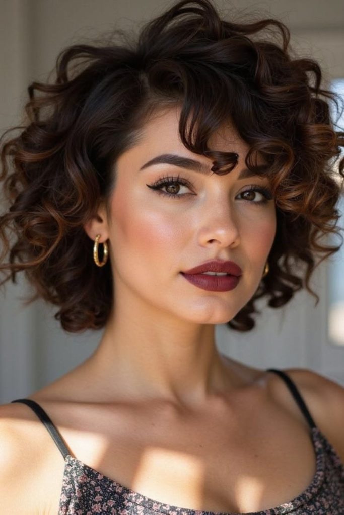 Midnight bloom short curls prom hairstyle.