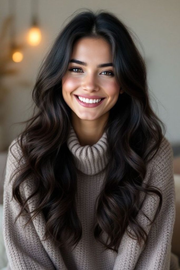 Smooth midnight silk waves flowing elegance