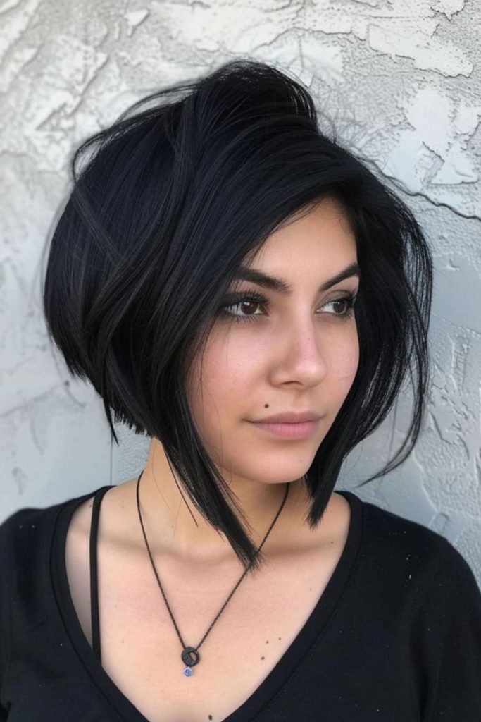 Midnight velvet bob sleek dark shine