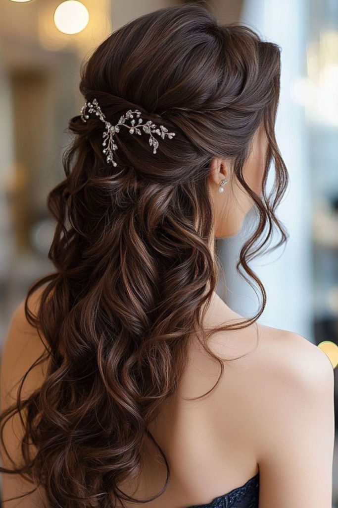 Midnight waterfall waves long glossy hair