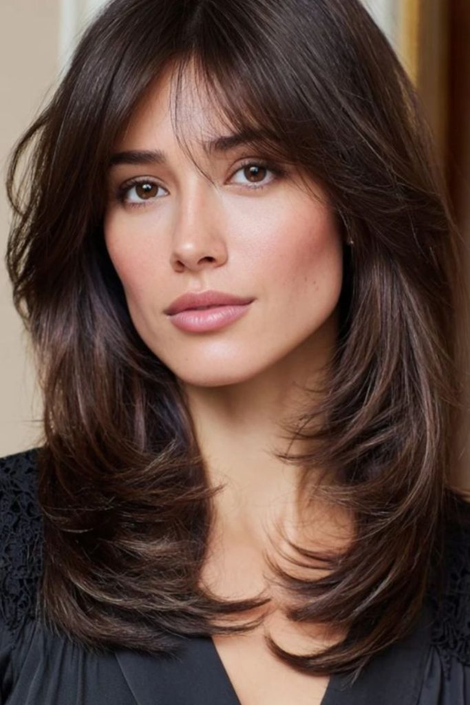 Mirage Flip outward layered breezy hairstyle.