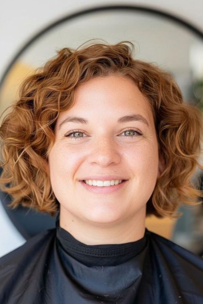 curly mini bob soft curls rounded short hairstyle