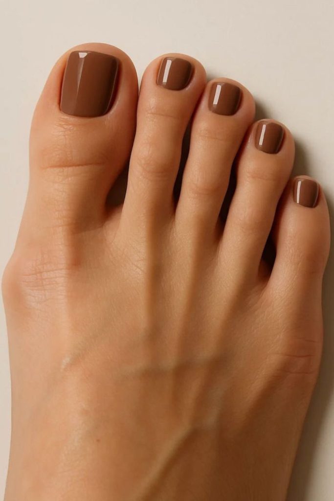 Mocha cream neutral cozy toenail polish
