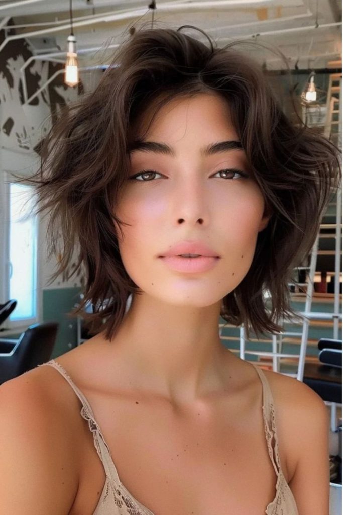 Mocha layered crop warm soft blend