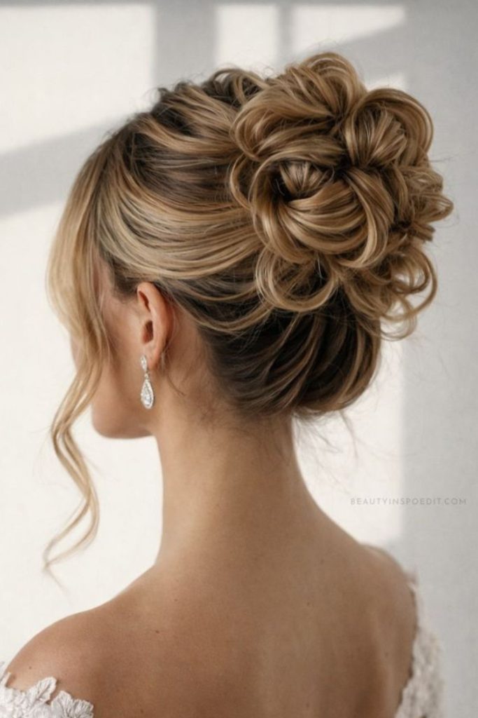 Twisted crown bun soft moonlit texture