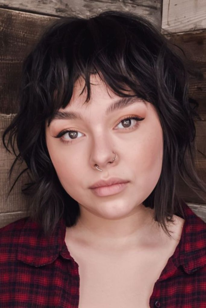 shag bob edgy neon style messy layered haircut