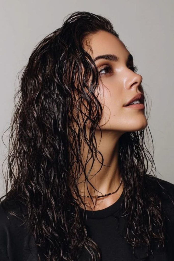 Ocean Drift wet look sleek waves.