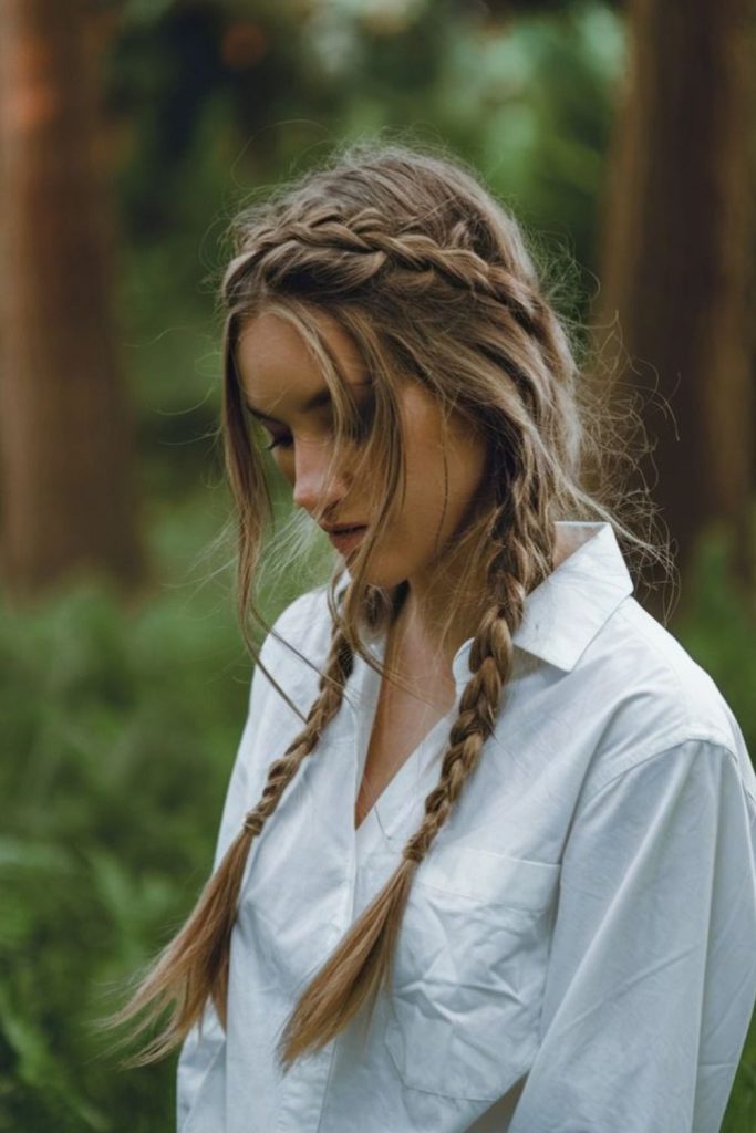 Braided crown ocean thread head wrap