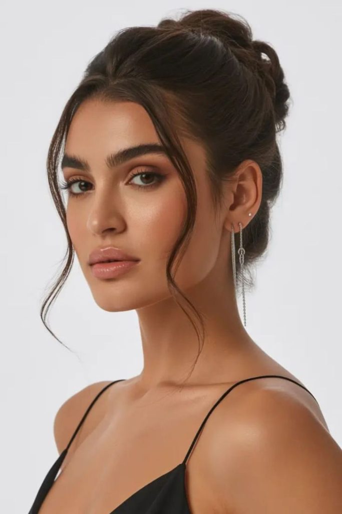 Twisted Bun Glow floral twisted formal bun