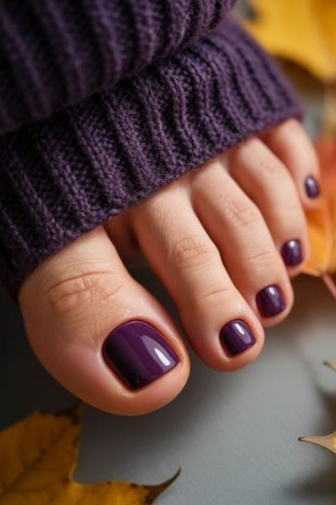 Deep plum velvet dramatic toenail color