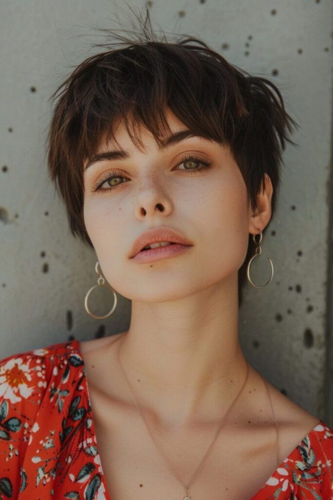 Fringe crop uneven bold youthful expression style