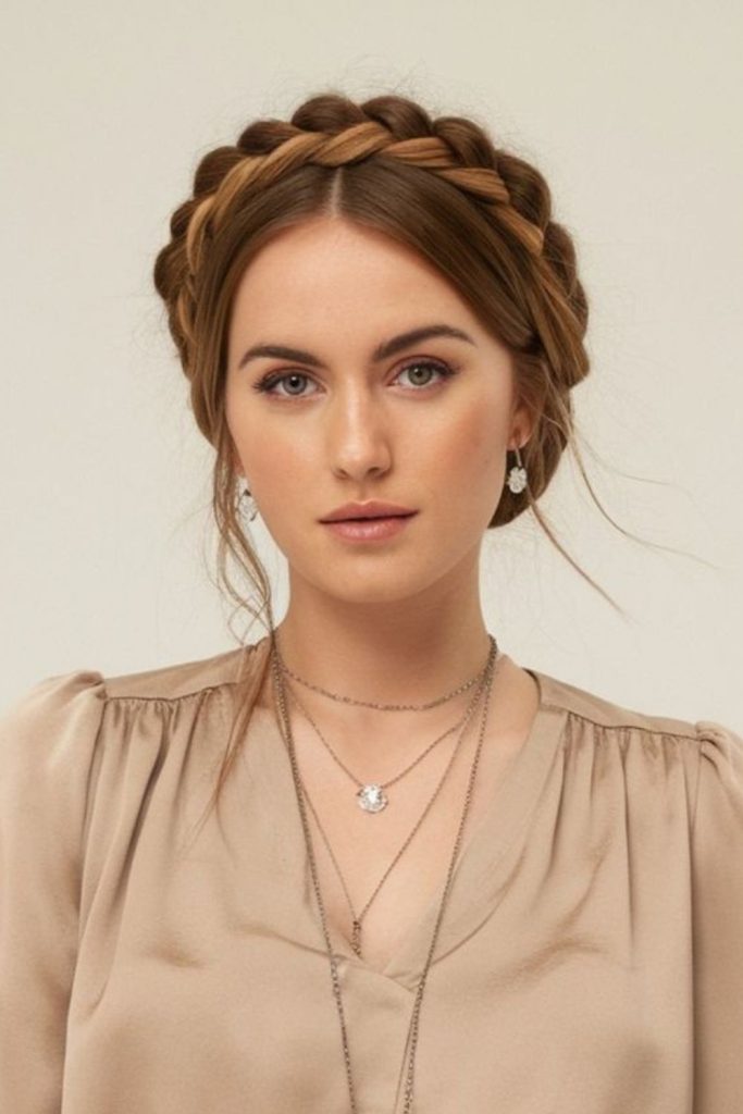 Crown Sweep woven royal hairstyle crown