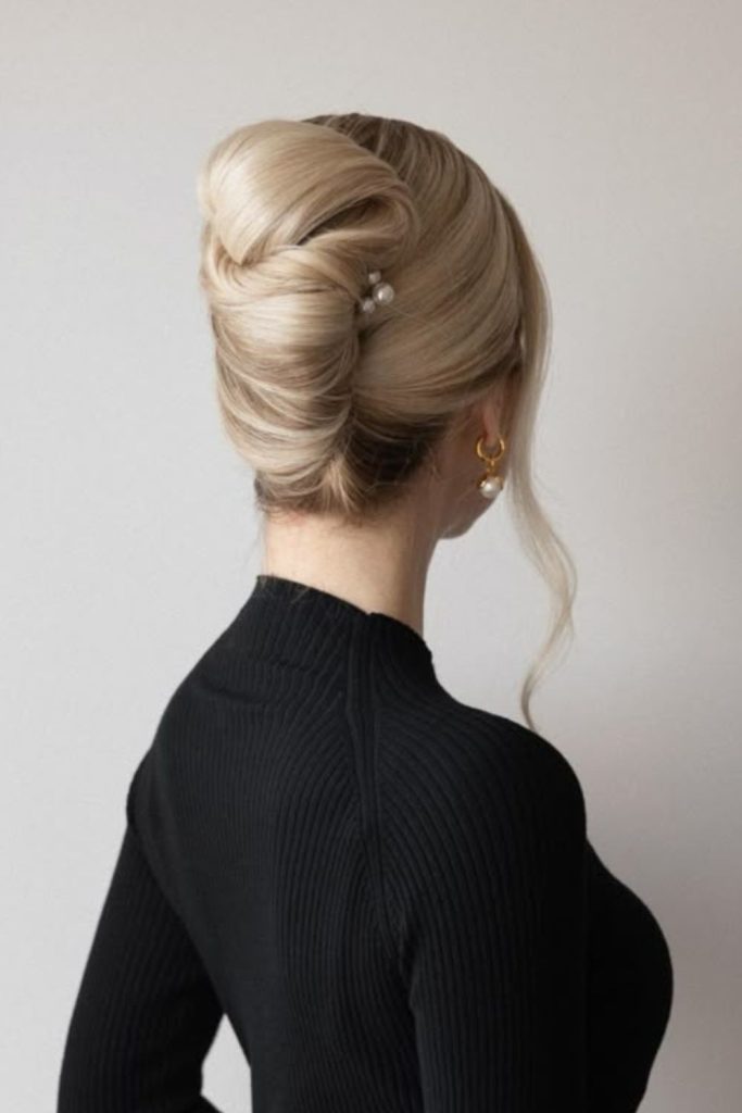 Classic French roll sleek formal updo