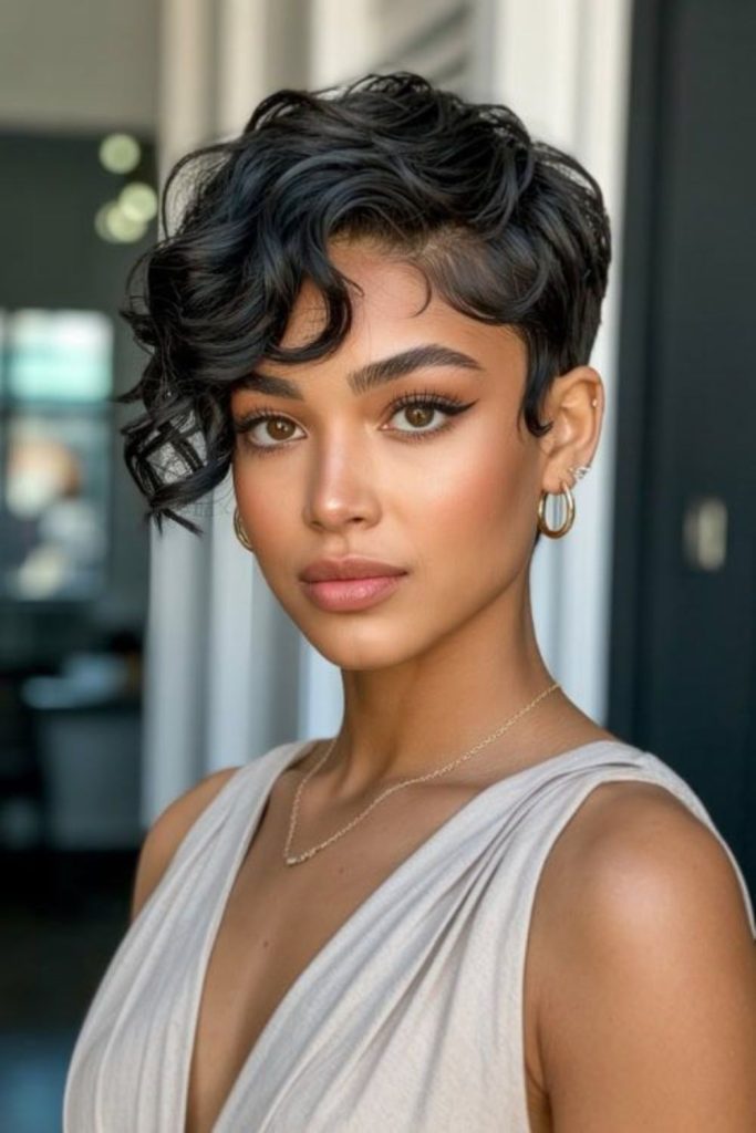 Retro curl bixie soft curly nostalgic fusion style