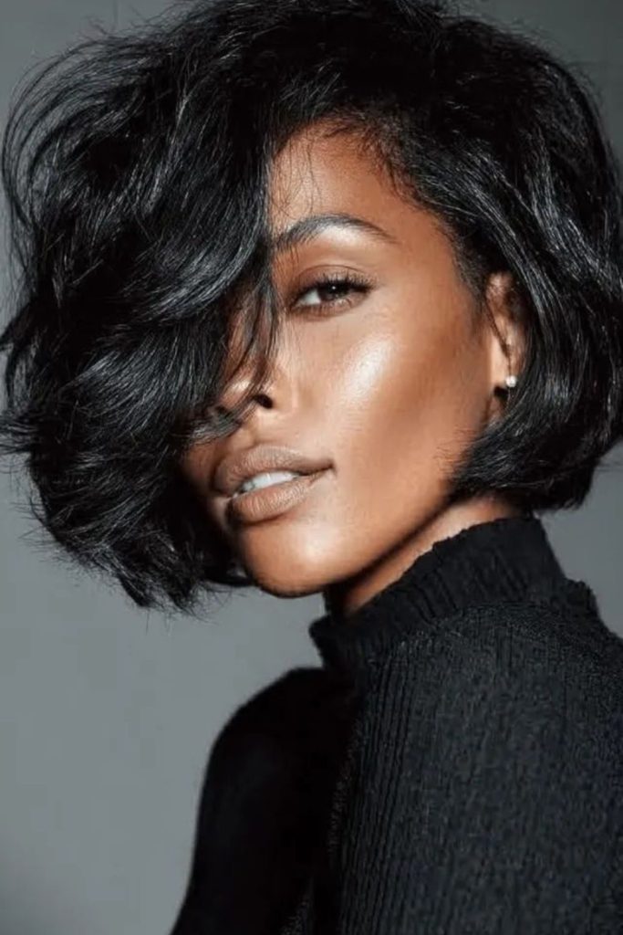 Retro flip bixie lifted crown outward flick style