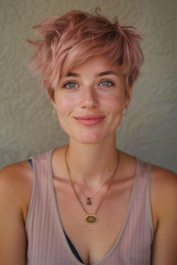 Rose soft pixie flow romantic look