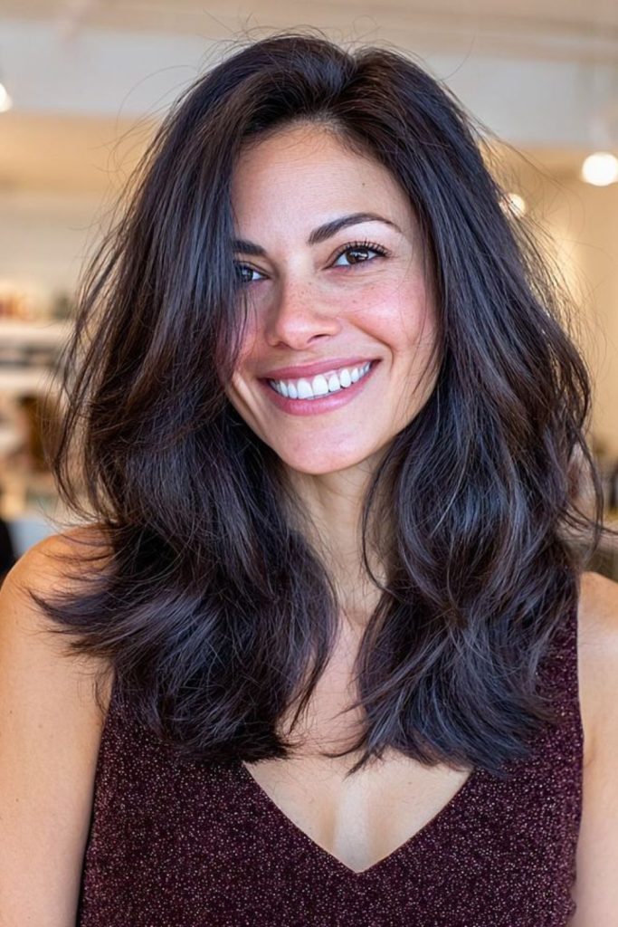 Rose Petal Layer Drift romantic rose layered medium hair