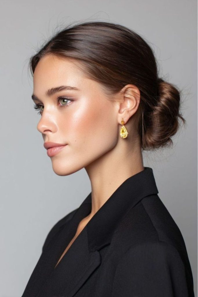 Side twist bun regal elegant hairstyle