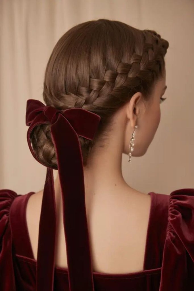 Velvet crown twist regal hairstyle design