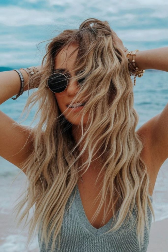Crimped salt spray textured waves