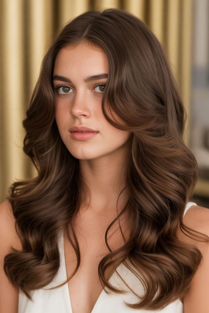 Satin curtain layers soft face framing flow