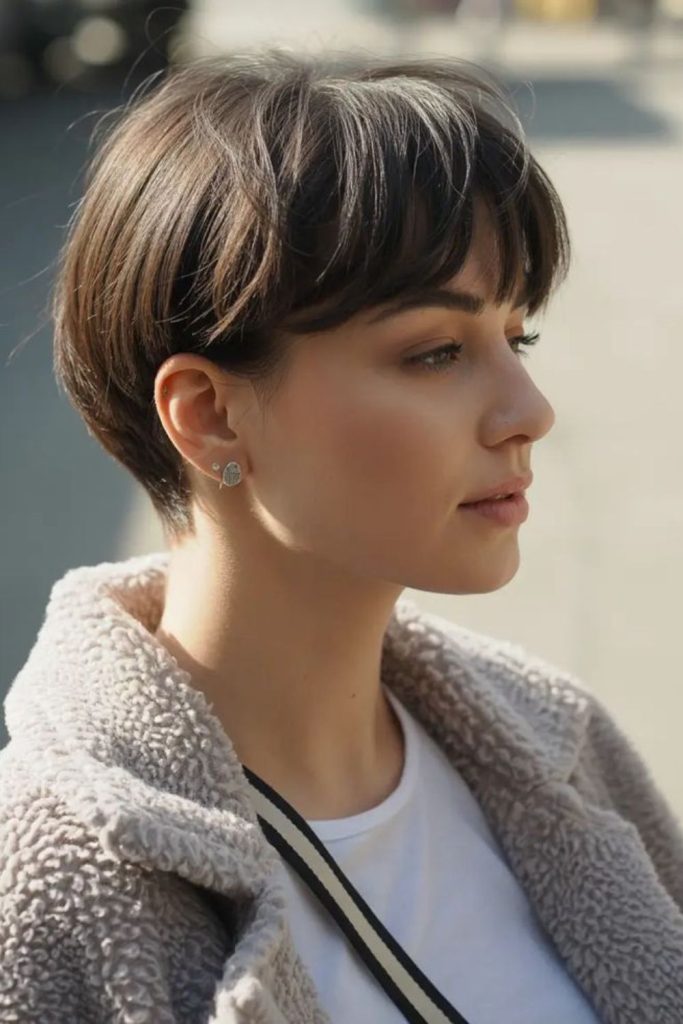 Bowl cut satin smooth retro modern blend