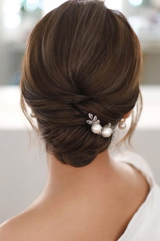 Low Chignon smooth low formal chignon