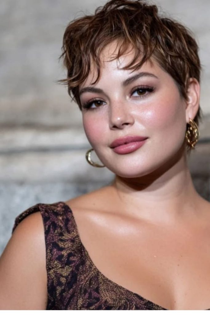 sleek pixie crop smooth side sweep elegant style