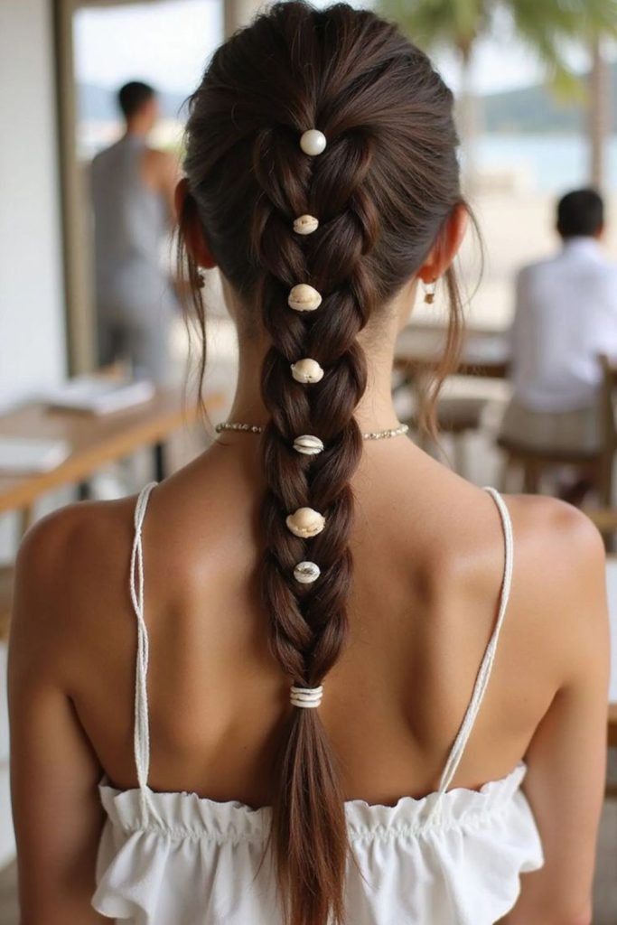 Seashell braided cascading beach flow