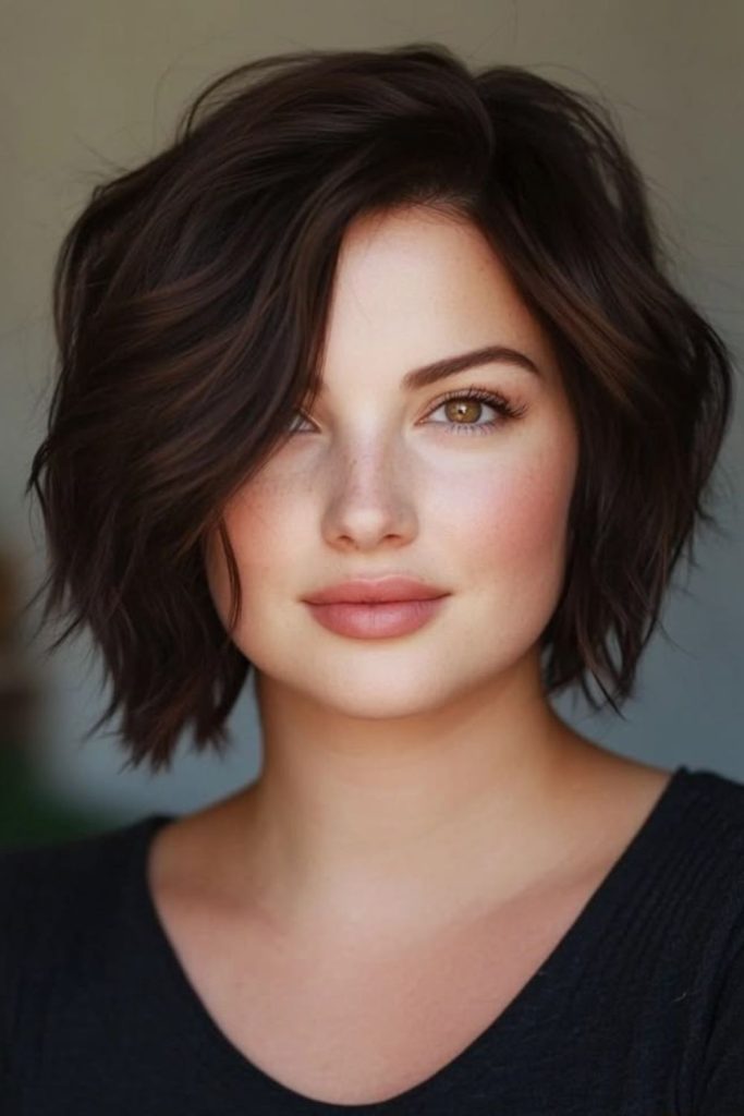 taper bob flicked ends soft shadow layered style