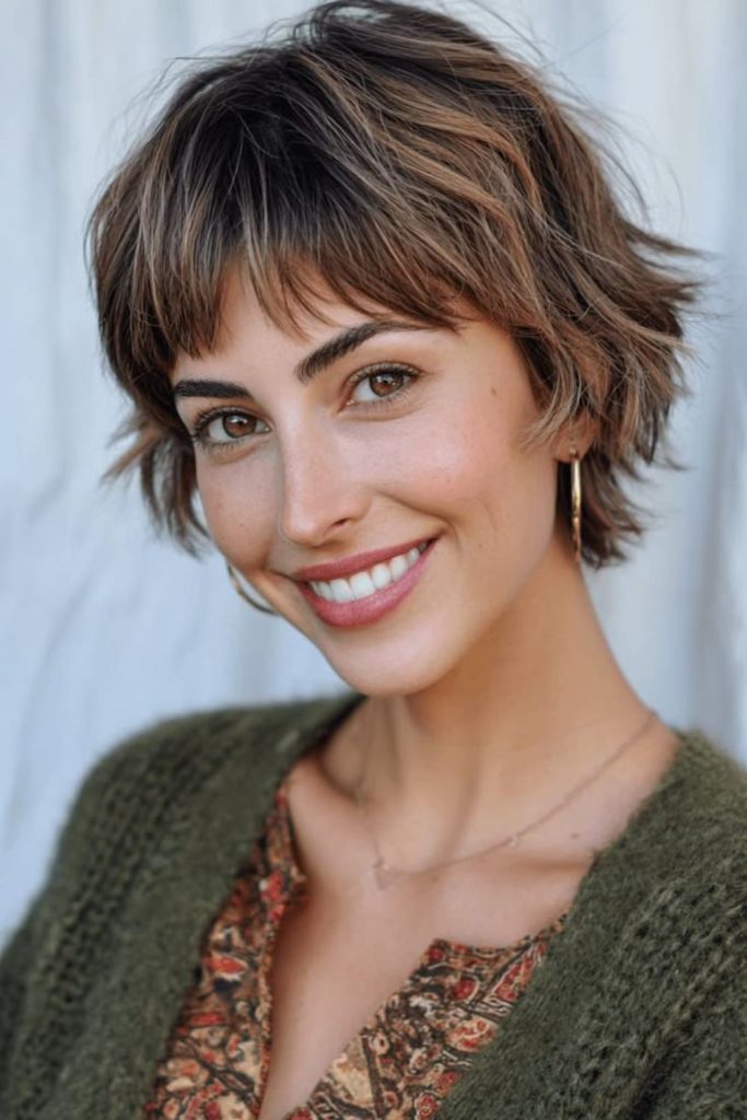 Shaggy bixie with melted layered flow.