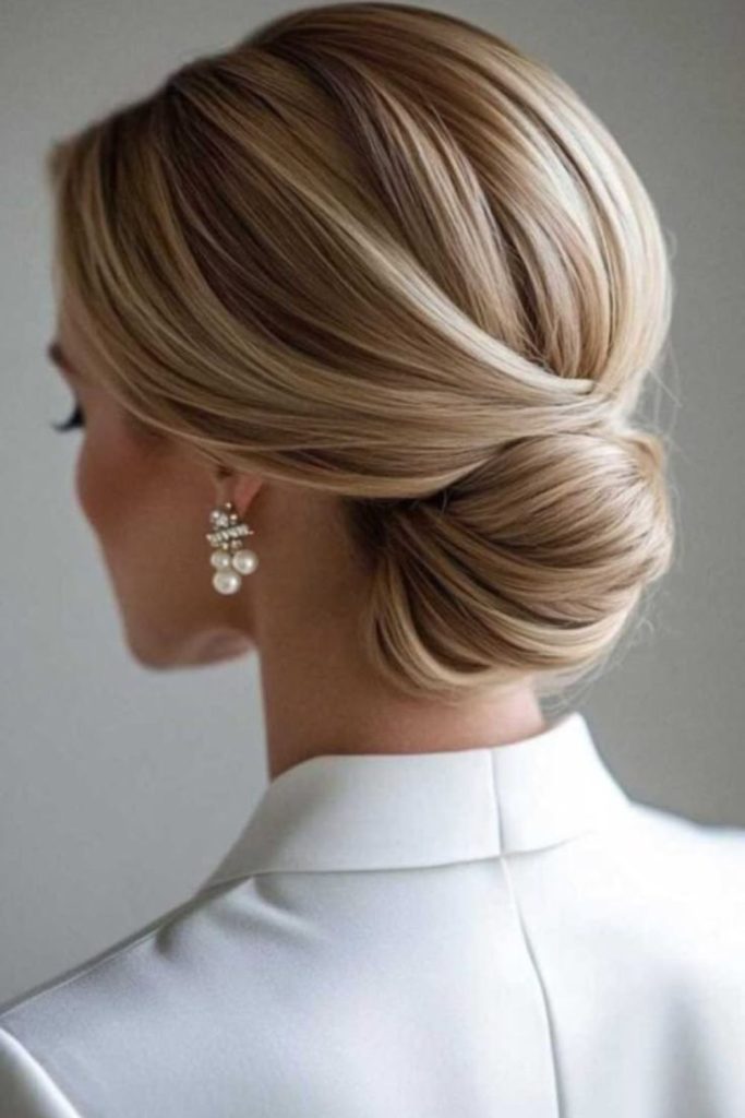 Side coiled bun corporate formal look