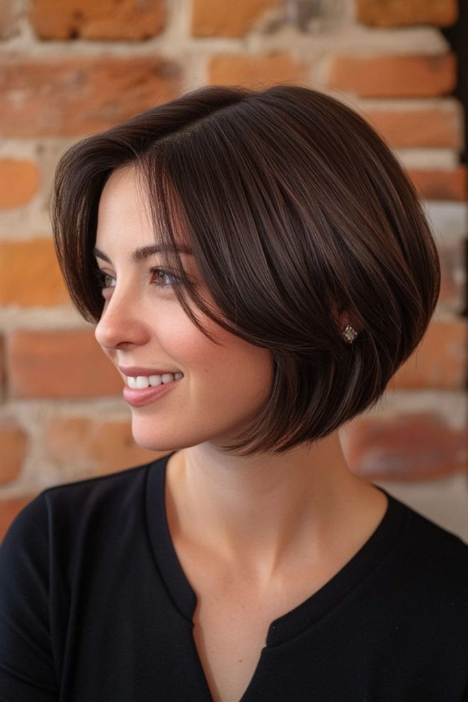 Feathered bob jawline soft flowing movement