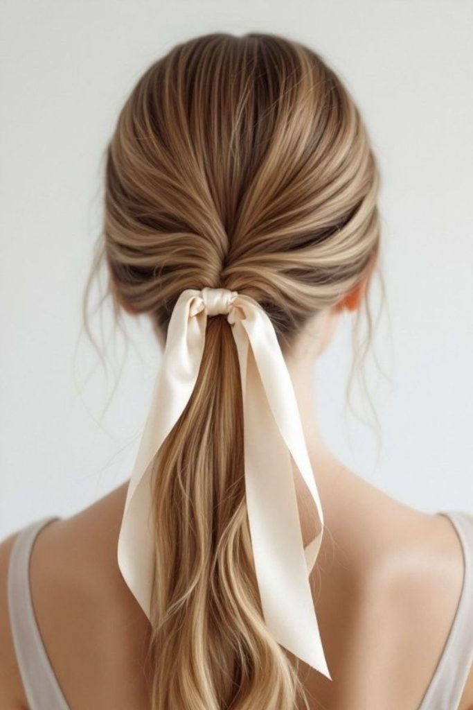 Silk ribbon pony drift with soft low tie